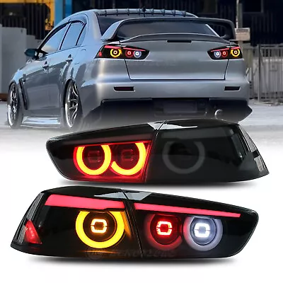 HCmotion LED Tail Lights For Mitsubishi Lancer EVO X 2008-2017 Smoked 4Pcs Rear • $359.99