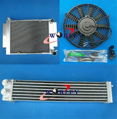 WA-Alloy Radiator+Fan+Oil Cooler For Mazda RX2 RX3 RX4 RX5 RX7 With Heater Pipe • $215