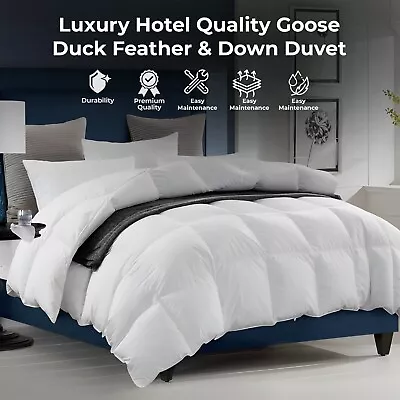 Luxury Hotel Quality Goose / Duck Feather & Down Duvet Quilt Warm Bedding • £21.90