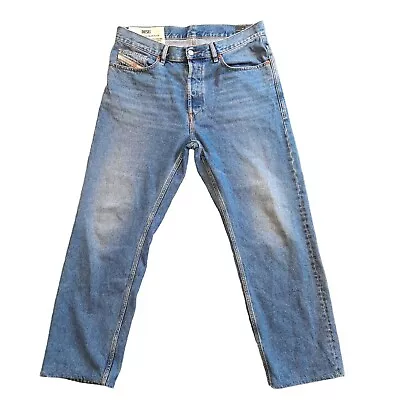 £15.99 • Buy Diesel D-MACS Straight Leg Jeans W33 L30 Classic Blue Wash Vintage HEM