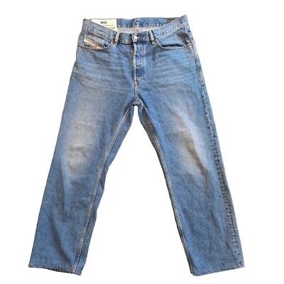 £15.99 • Buy Diesel D-MACS Straight Leg Jeans W33 L30 Classic Blue Wash Vintage HEM