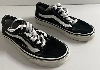 Vans Old Skool Black Suede Canvas Sneakers Size Us Mens 5.0 Us Women 6.5  • $26.95