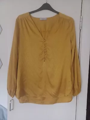 Per Una Beautiful Mustard Silky Blouse 14 Bnwot • £3