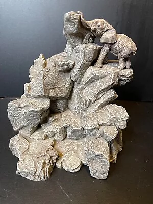 VTG The Herd Collector Rock Display #1635 Elephant Figurine By Martha Carey S11 • $200
