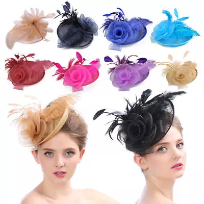 Fascinator Hat Feather Hair Alice Clip Ladies Wedding Royal Ascot Party • £4.90