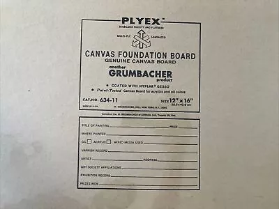 Grumbacher Canvas Board 12” X 16” VINTAGE 1970s New! 6 Boards • $600