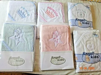 Pink/Blue/White Baby Bath Towelling Hooded Towel/Robe Boy Prince Girl Princess • £7.25