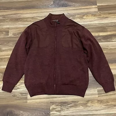 Orvis Men’s Wool Full Zipper Heavy Shooting Sweater Burgundy XL Fully Lined • $49.99