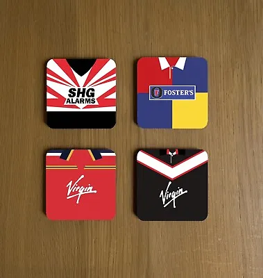 London Broncos Rugby League Retro Kit Coasters Pack Of 4 • £10