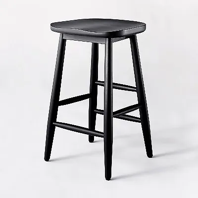 All Wood Backless Counter Height Barstool Black - Threshold • $28.99