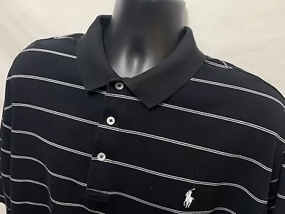 Polo Golf Ralph Lauren Men's Size XL Polo Shirt Golf Fit Black Striped Pony • $11.58