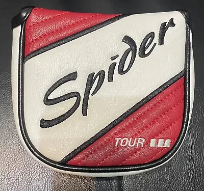 Spider Tour Red & White Mallet Putter Head Cover With Magnetic Lid • $10