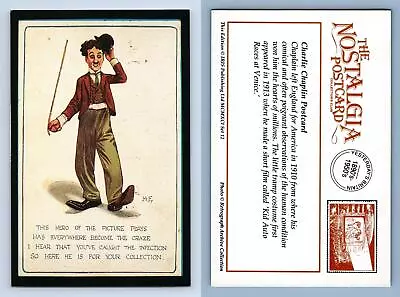 Charlie Chaplin P.card Entertainment Nostalgia Postcard Collectors Club Postcard • £0.99