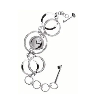 New-marc Ecko Polished Silver Bracelet Chain Hoopscrystalwatch- E17501l1 • £116.51