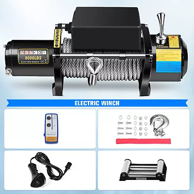 ECCPP 8000LBS Steel Rope Off Road 4WD 12V 3600KGS Electric Winch Towing Truck • $246.96