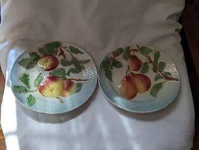 Pair Of Gorgeous French Vintage Majolica Fruit Plates • $40