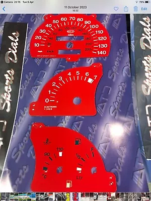 Vauxhall Cavalier Mk3 Astra Mk3 Calibra Red  Replacement Speedo Dash Dial Kit • $43.52