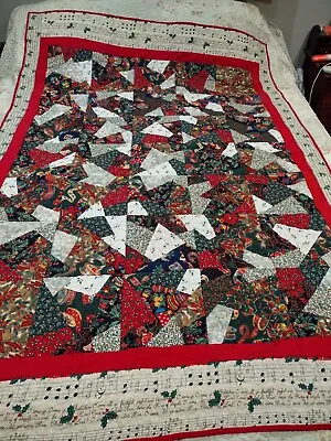 Vintage Christmas Quilt Cover/ Throw 1999 Bethlehem 70x49 Home-made Beautiful  • $38.69