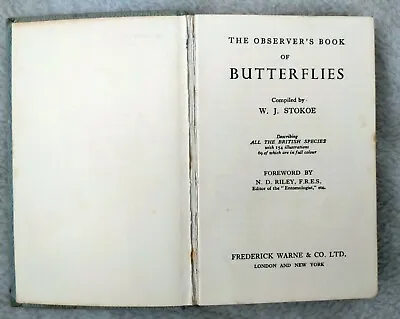 The Observers Book Of Butterflies 1960  No Dust Jacket • £17.50