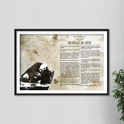 £77.50 • Buy The Wisdom Of Jiu-Jitsu Poster - Photo Art Print Gift Brazilian BJJ Quotes