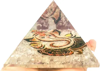 Quartz Ganesha Orgone Pyramid Crystal Healing Reiki Feng Shui Gift Wellness • $20.99