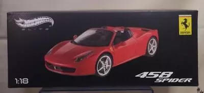 Die-cast Model: Hot Wheels Elite Ferrari 458 Italia Spider 1/18 Red 240219 • $228