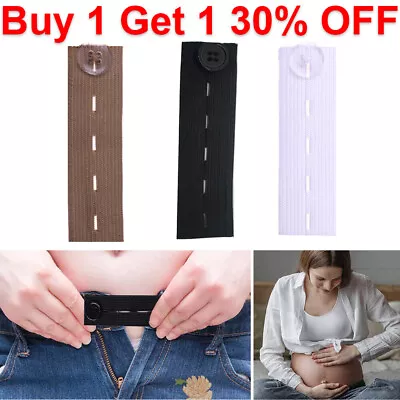 1x Waist Extenders Adjustable With Button Waistband Expander For Jeans Maternity • £2.47