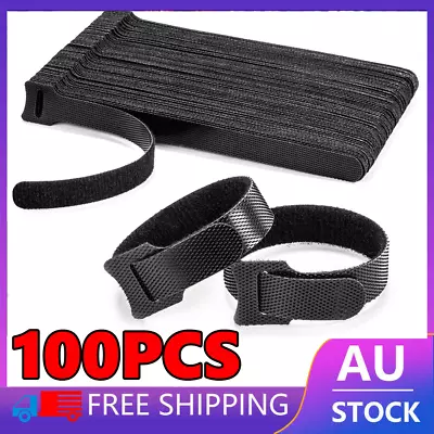 100X Magic Cable Ties Reusable Hook And Loop Cable Ties Organiser Cords 150mm • $14.99