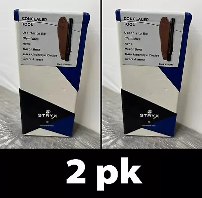 2pk Stryx Concealer Tool 01 Mens Acne Razor Burn Circles Scars 1.8g Dark Eclipse • $19.95