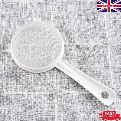 £3.25 • Buy 2Pc White Plastic Strainer Fine Tea Coffee Juice Food Sieve Mesh Scoop Small 6cm