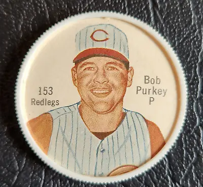 1962 Salada Tea Bob Purkey Cincinnati Reds Plastic Coin #153 • $1