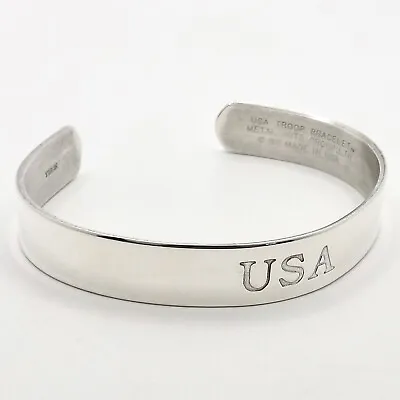 Sterling Silver USA American Troops Cuff Bracelet Metal Art Group Patriotic • $137.75