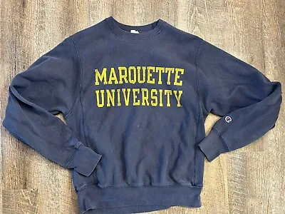 Marquette University Sweater Adult Small Champion Reverse Weave Sweatshirt *pics • $24.95