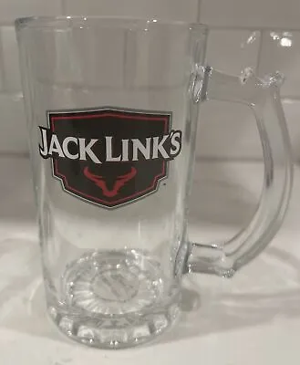 Jack Links’s Links Beef Jerky Clear Glass Beer Mug Stein 16 Oz With Handle Stein • £11.53