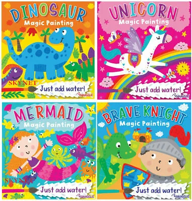 Children's Magic Painting Colouring Knight Mermaid Unicorn Dinosaur Books • £2.98