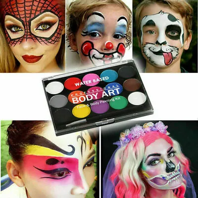 Face Paint Kit Professional Body Party Halloween Washable 15 Colour Palette UK • £6.99