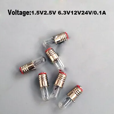 $7.14 • Buy E5 Screw Miniature Small Signal Light Bulb Indicator Lamp 1.5V 2.5V 12V 24V 0.1A
