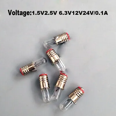 E5 Screw Miniature Small Signal Light Bulb Indicator Lamp 1.5V 2.5V 12V 24V 0.1A • $6.92