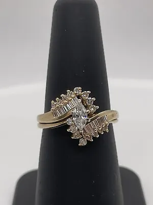 14k Yellow Gold Natural Diamond Wedding Set Size 6 • $549.99