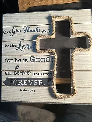 Wooden Sign With The Rope Cross  • $10