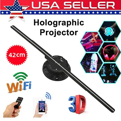 42 Cm 3D Holographic Projector Fan Holographic Advertising & Remote Control US • $70.67