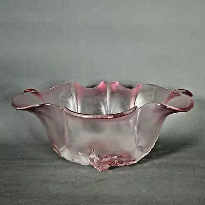 Collectible Mikasa Walther Rosella Pink Crystal Bowl 11 In Wide 4 In High • $15.95