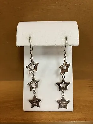 Tiffany & Co. Triple Star Dangle Earrings Sterling Silver Fishhook • $239.99