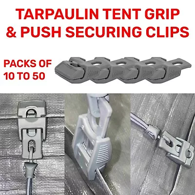 10-50 BRADAS Tent Tarpaulin & Groundsheet Grip Clips Heavy Duty & Windproof • £7.59