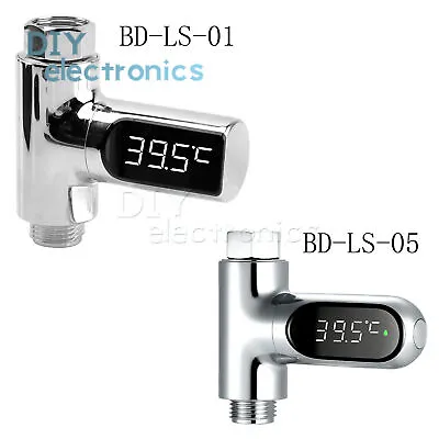 Digital LED Shower Thermometer Battery Free Real-Time Temperature Monitor US • $12.63