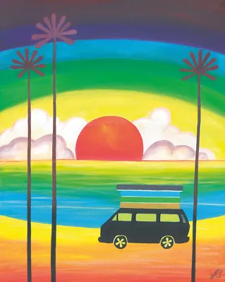 £10 • Buy VW Campervan Inspired Art Prints Picture Gift Signed Retro 80s T25