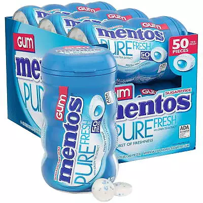 Mentos Gum Sugar-Free Fresh Mint Chewing Gum 50 Pieces (6 Bottles Of 50) • $20