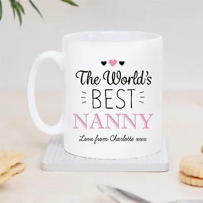 Personalised World's Best Nanny Mug Cup Christmas Birthday Keepsake Gift • £15.99
