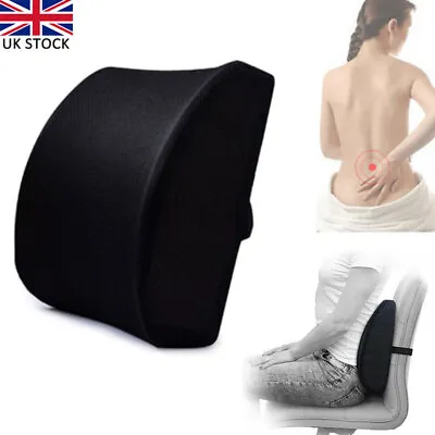 Memory Foam Car Waist Pillow Lumbar Lower Seat Back Support Booster Cushion Pad • £11.50