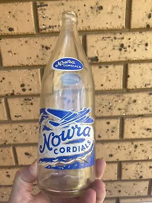 Nowra Cordials Ceramic Pyro Label Crown Seal Soft Drink Bottle 24 Floz • $40